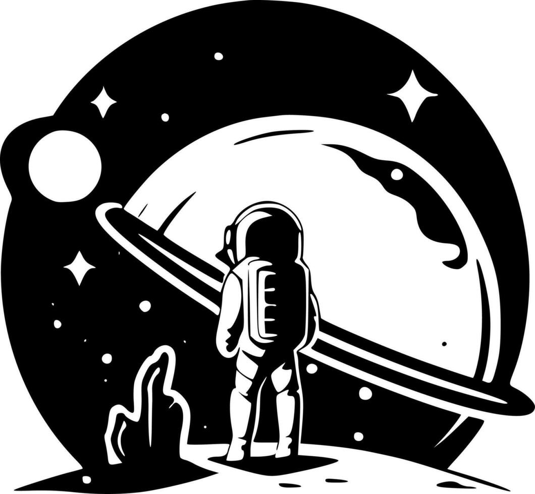 Space - Black and White Isolated Icon - Vector illustration