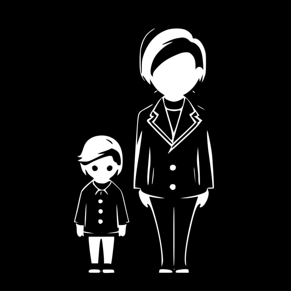 Boy Mom, Minimalist and Simple Silhouette - Vector illustration