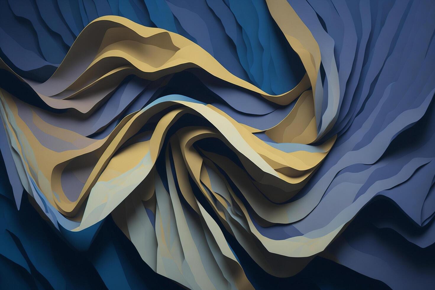 blue and gold color swirl fabric texture background photo