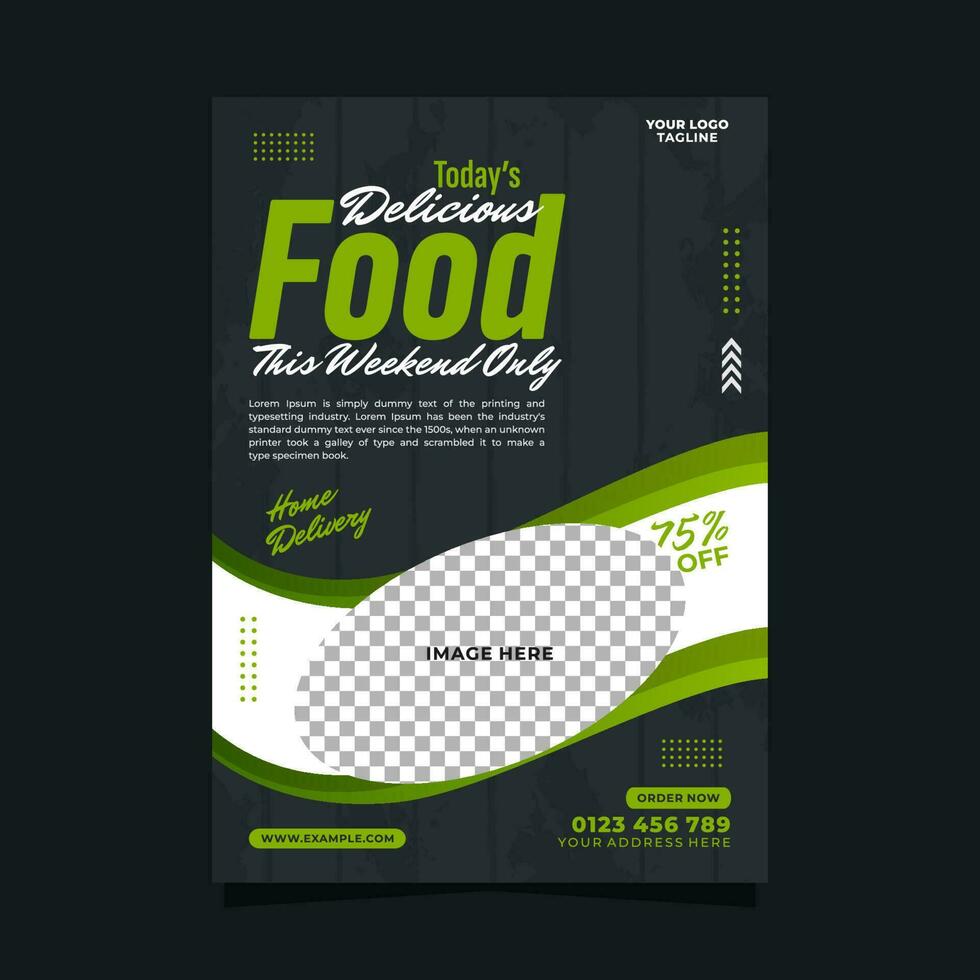 Delicious food flyer promotion template design vector