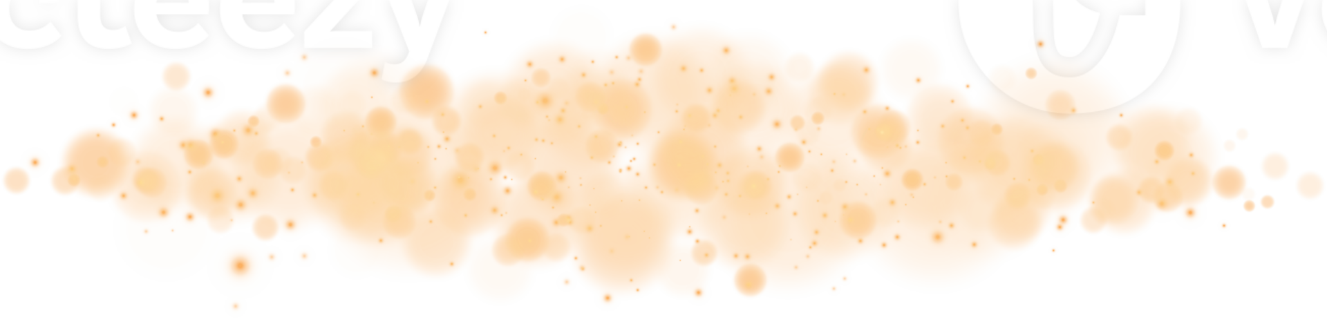 Golden shining bokeh lights with glowing particles  on transparent background. PNG. png