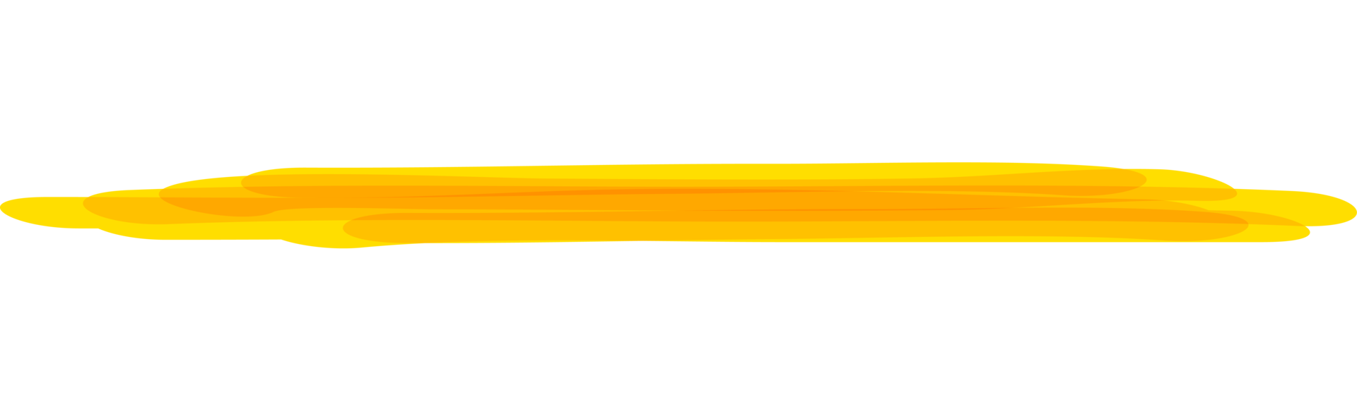 Hand drawn yellow highlight marker stripes on transparent background