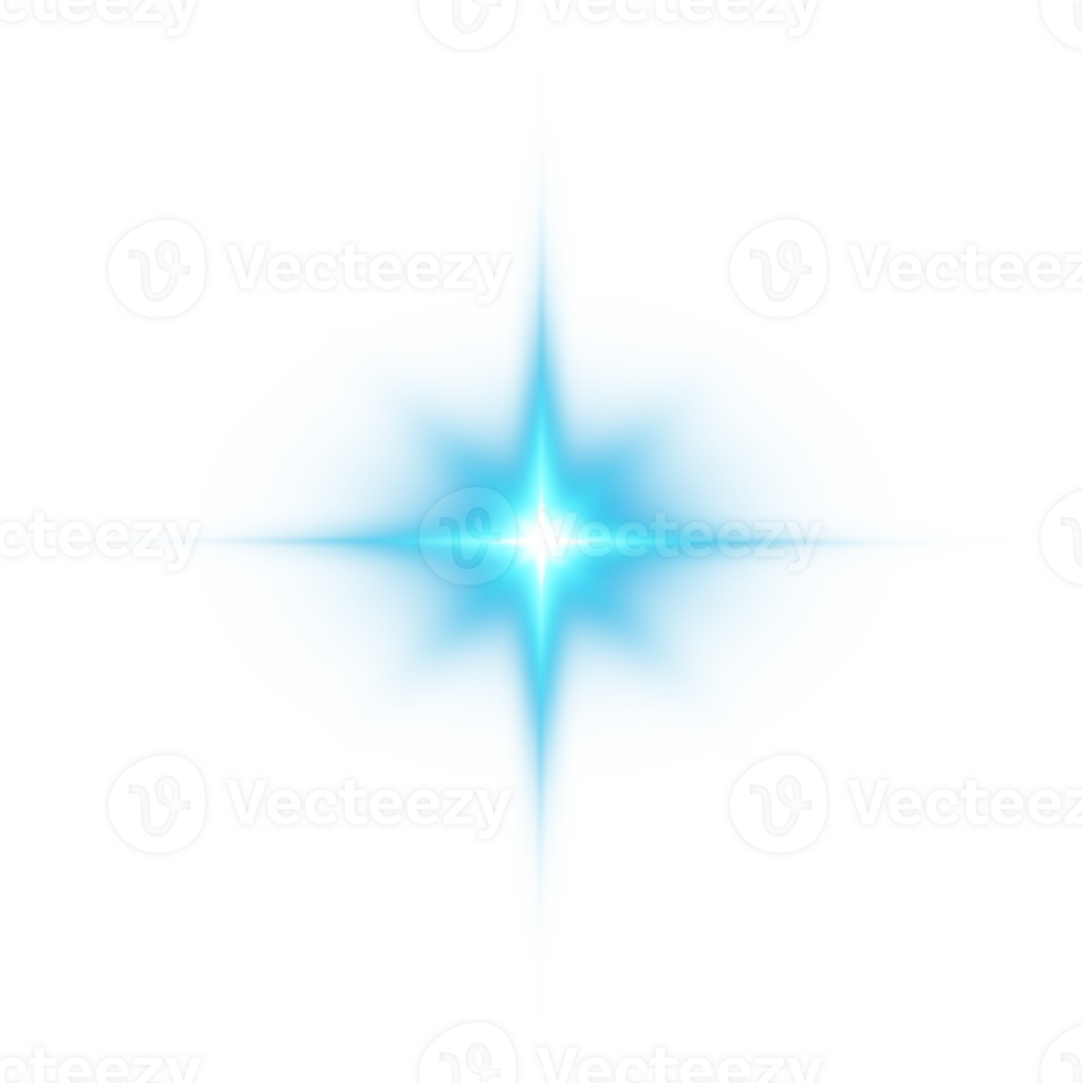 Blue glowing lights effects isolated on transparent background. Solar flare with beams and spotlight. Glow effect. Starburst with sparkles. PNG. png
