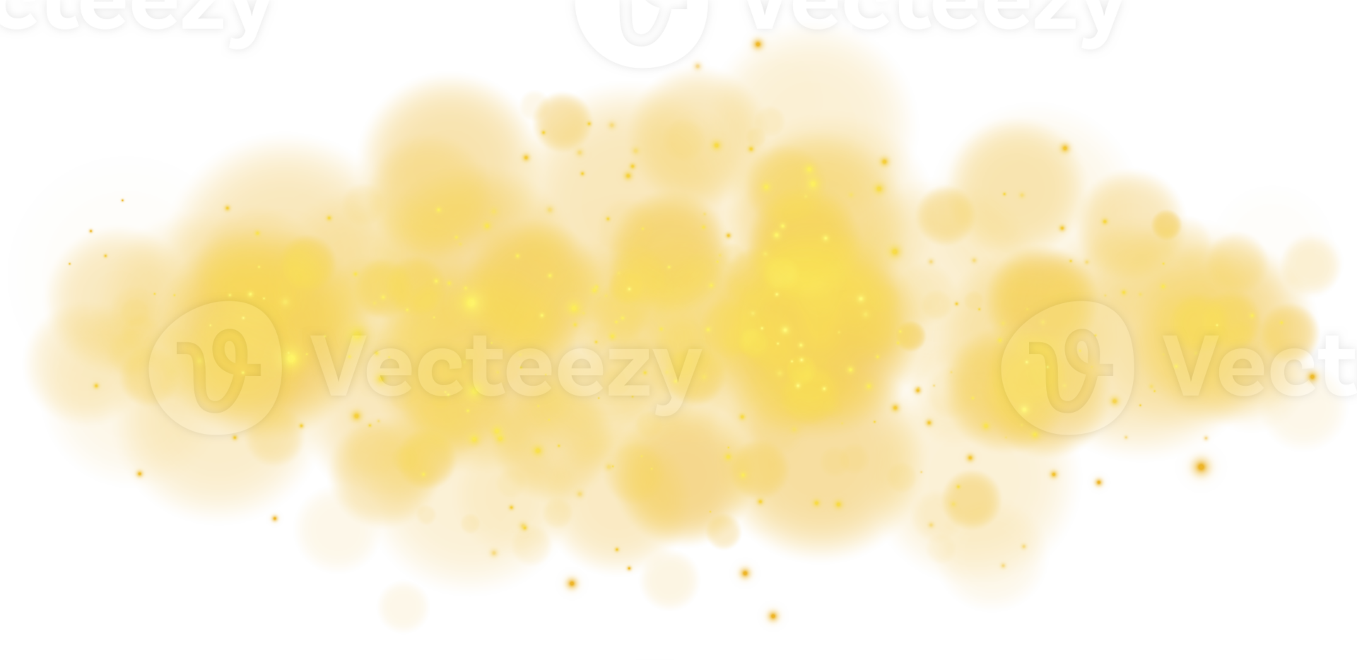 Golden shining bokeh lights with glowing particles on transparent background. PNG. png