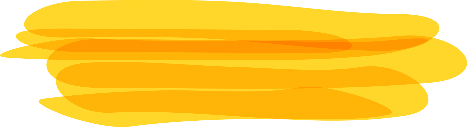 Hand drawn orange highlight marker stripes on transparent background