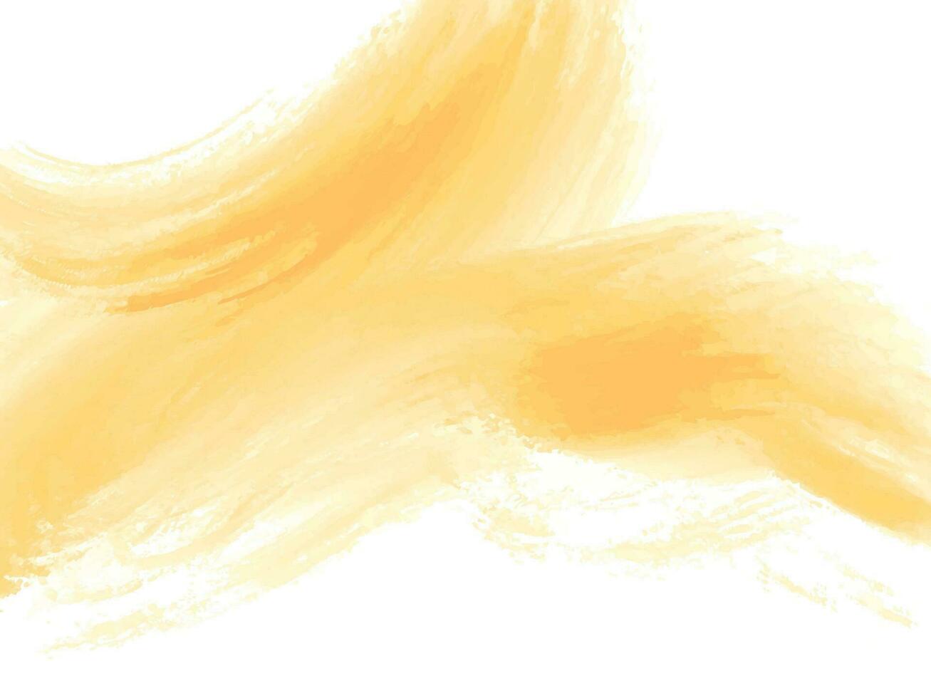 Yellow watercolor brush stroke design decorative background vector