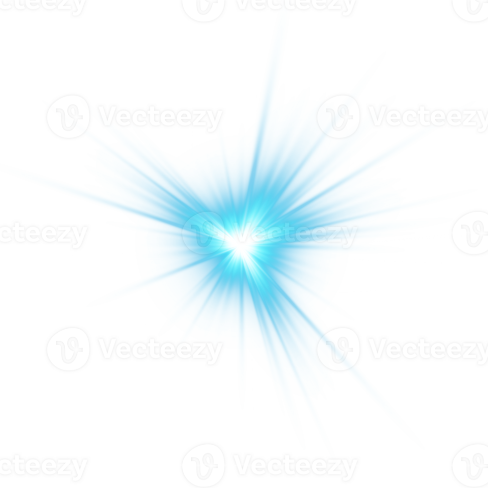Blue glowing lights effects isolated on transparent background. Solar flare with beams and spotlight. Glow effect. Starburst with sparkles. PNG. png