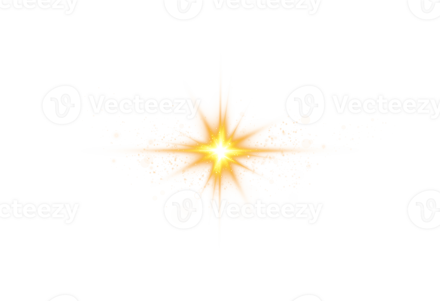 Golden glowing light effects isolated on transparent background. Solar flare with beams and spotlight. Glow effect. Starburst with sparkles. PNG. png