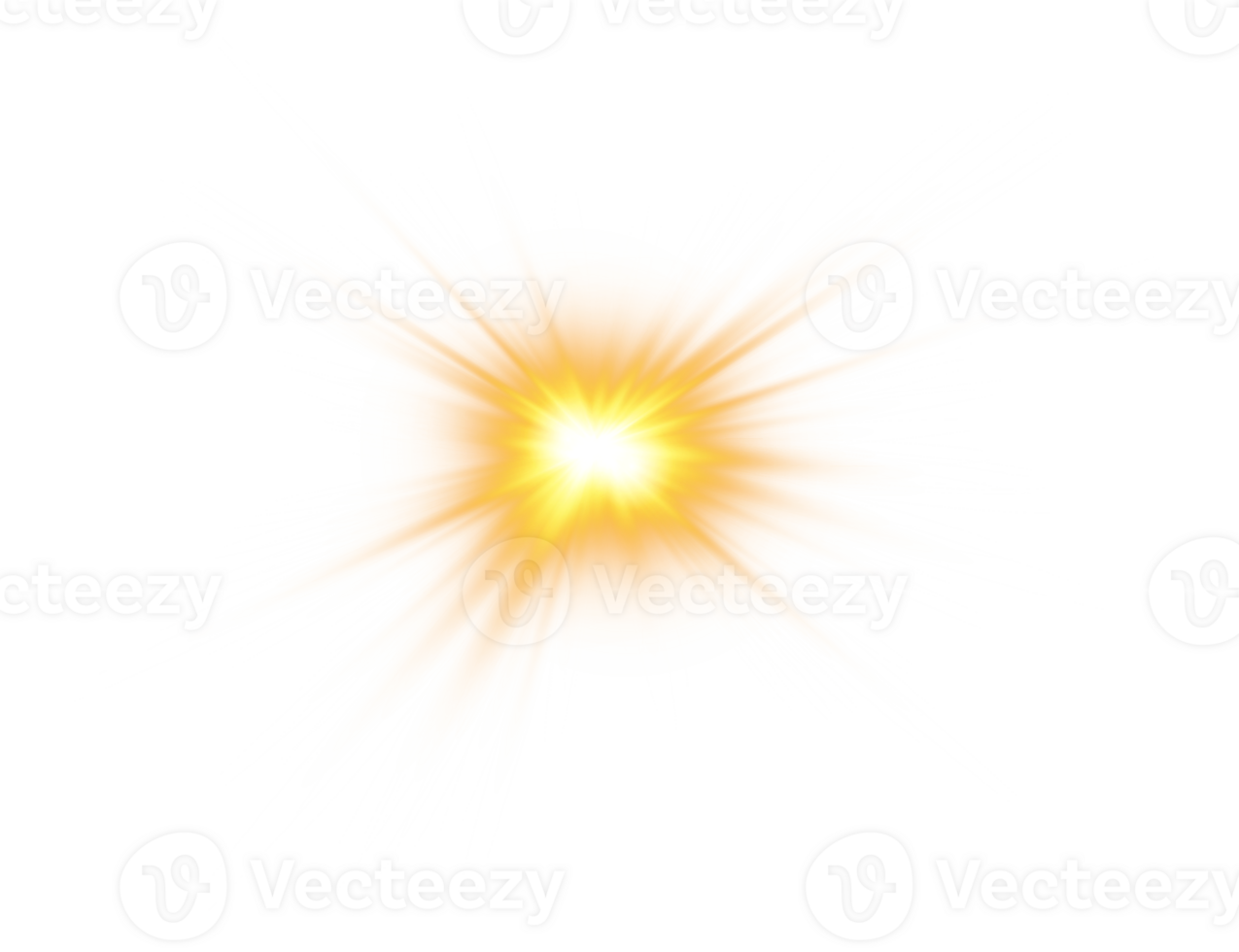 Golden glowing light effects isolated on transparent background. Solar flare with beams and spotlight. Glow effect. Starburst with sparkles. PNG. png