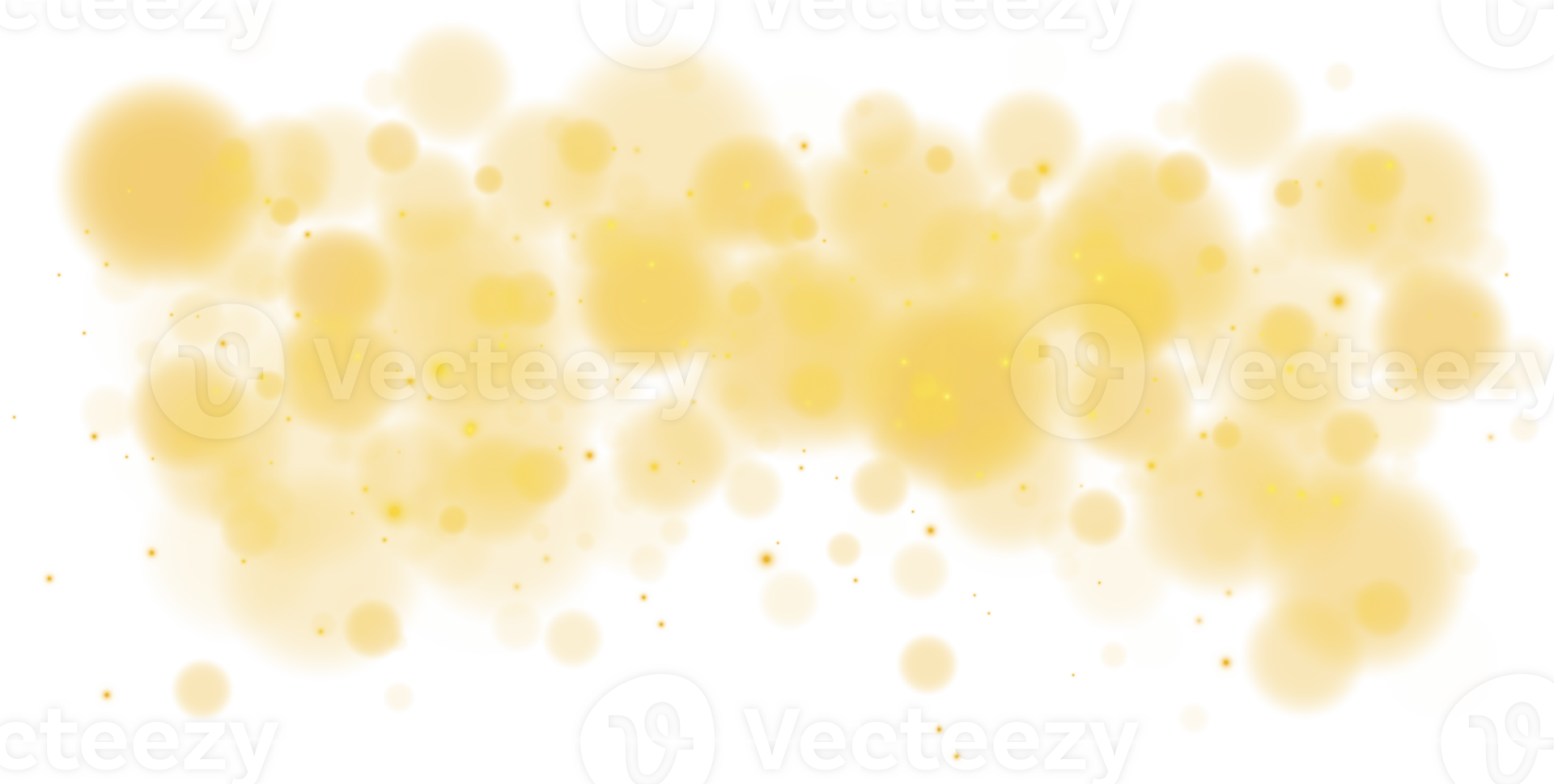 Golden shining bokeh lights with glowing particles on transparent background. PNG. png