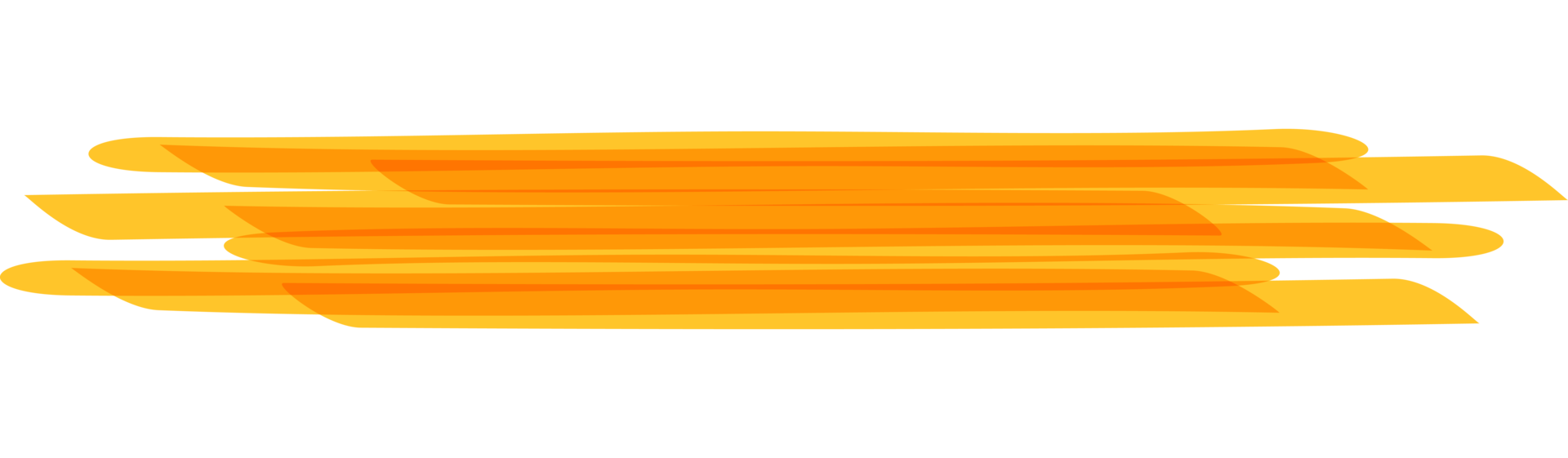 Hand drawn orange highlight marker stripes on transparent background