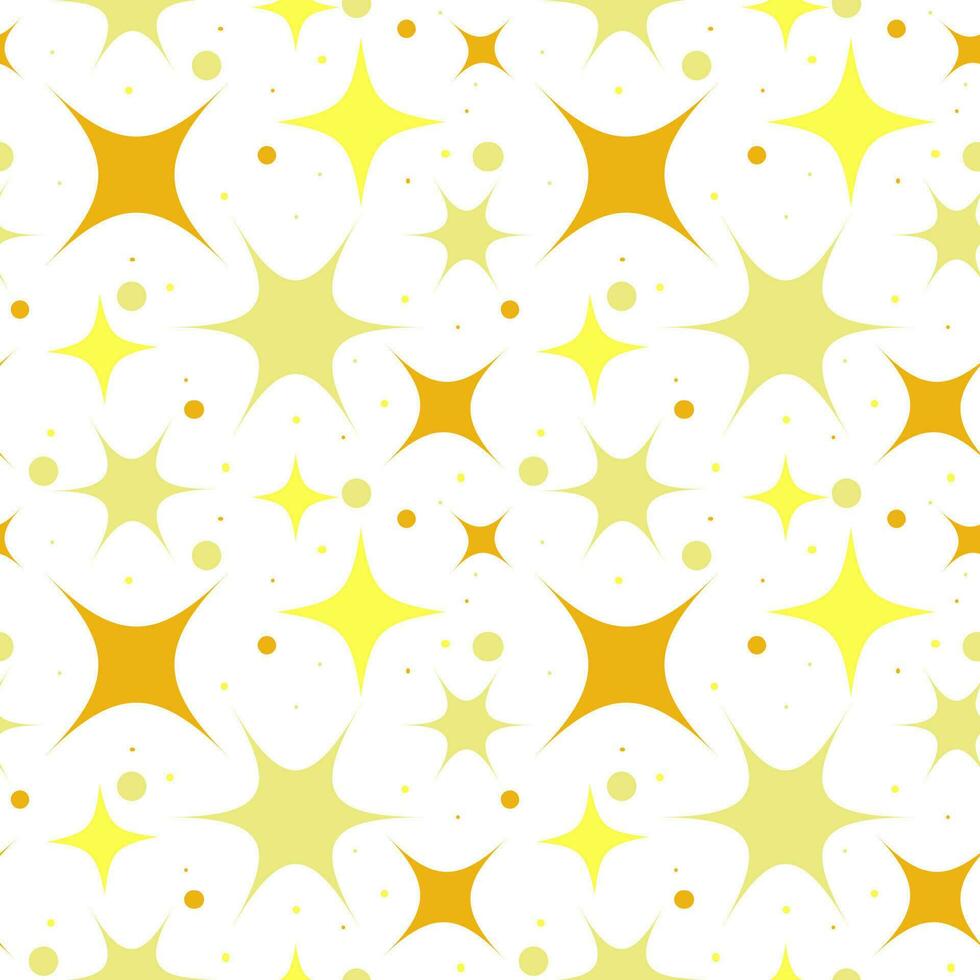 Pattern of yellow sequins symbols vector. Background of the original vector stars sparkle icon. Bright fireworks, flickering decorations, brilliant flash. For printing on textiles and paper. Packaging