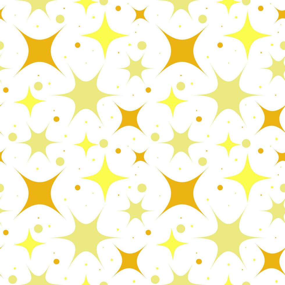 Pattern of yellow sequins symbols vector. Background of the original vector stars sparkle icon. Bright fireworks, flickering decorations, brilliant flash. For printing on textiles and paper. Packaging