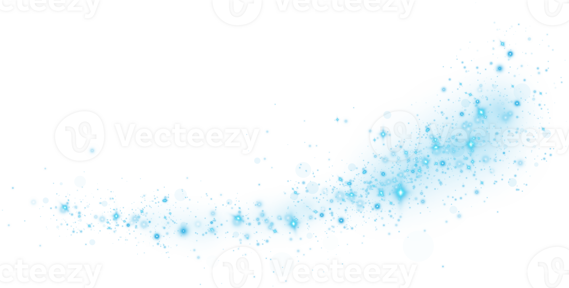 Abstract blue glitter wave illustration. Blue stardust sparkle particles isolated on transparent background. Magic concept. PNG. png