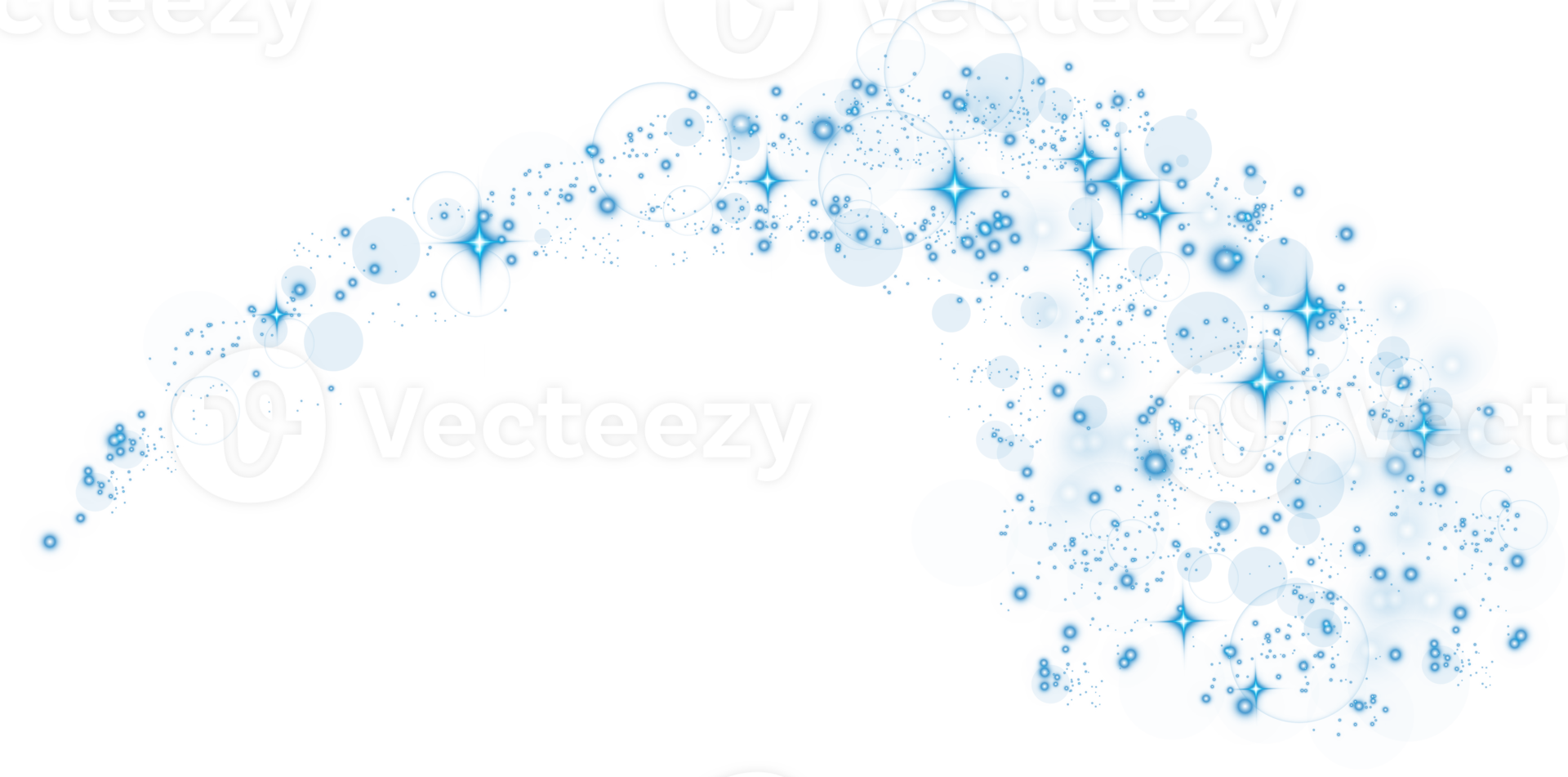 Abstract blue glitter wave illustration. Blue stardust sparkle particles isolated on transparent background. Magic concept. PNG. png