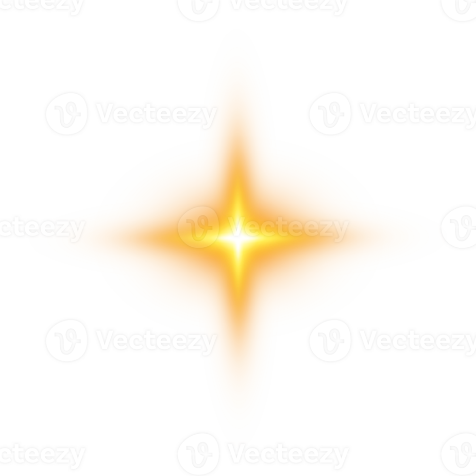 Golden glowing light effects isolated on transparent background. Solar flare with beams and spotlight. Glow effect. Starburst with sparkles. PNG. png