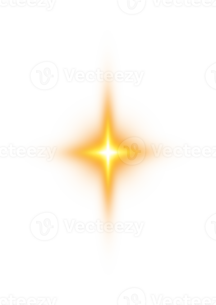 d'or embrasé lumière effets isolé sur transparent Contexte. solaire éclater avec poutres et projecteur. lueur effet. starburst avec scintille. png. png