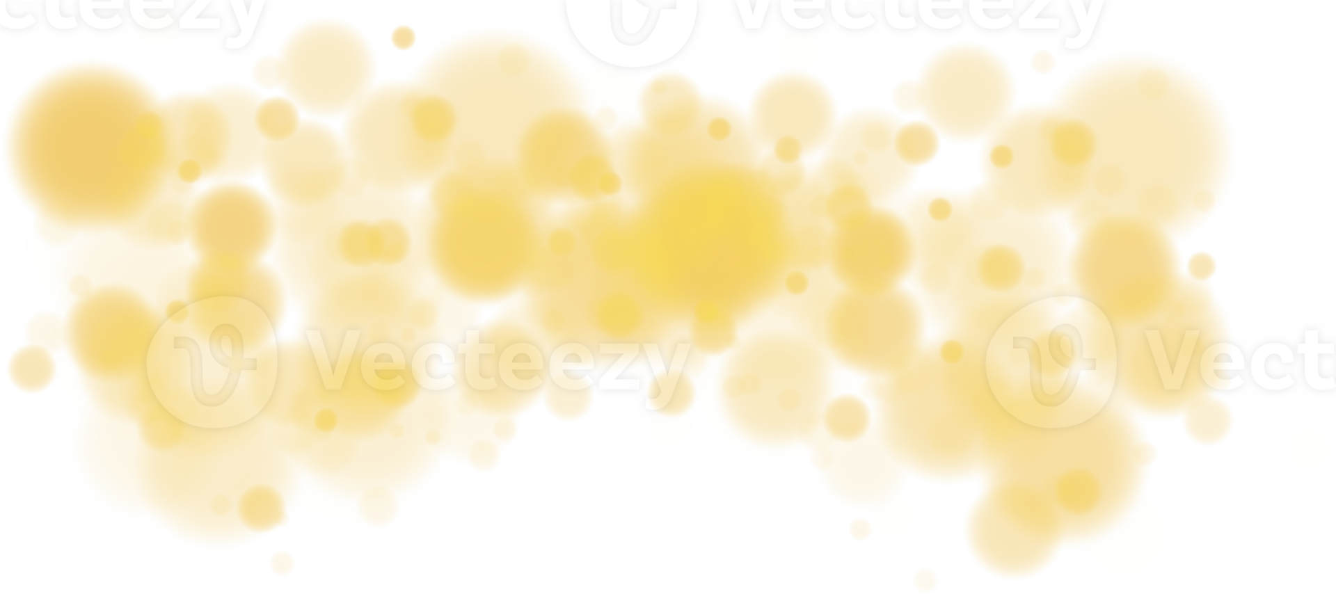 Golden shining bokeh lights with glowing particles on transparent background. PNG. png