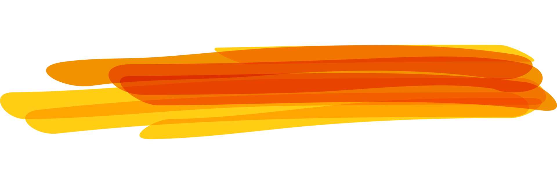 Hand drawn orange highlight marker stripes on transparent background