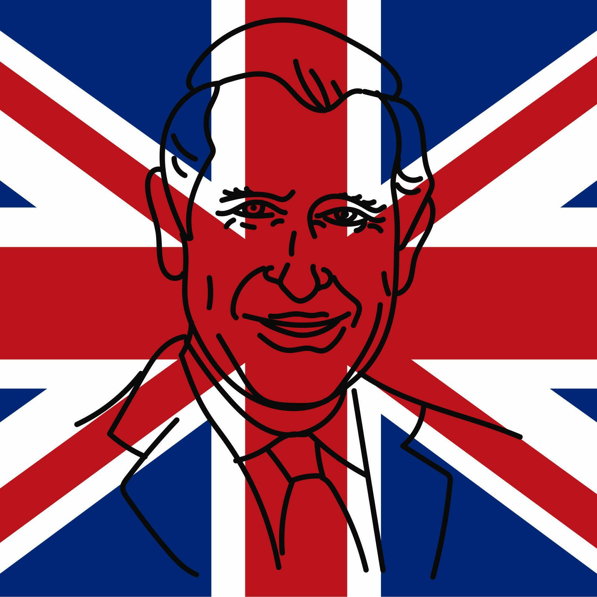 Portrait of Prince Charles King of England, in profile Coronation of King Charles III on May 6