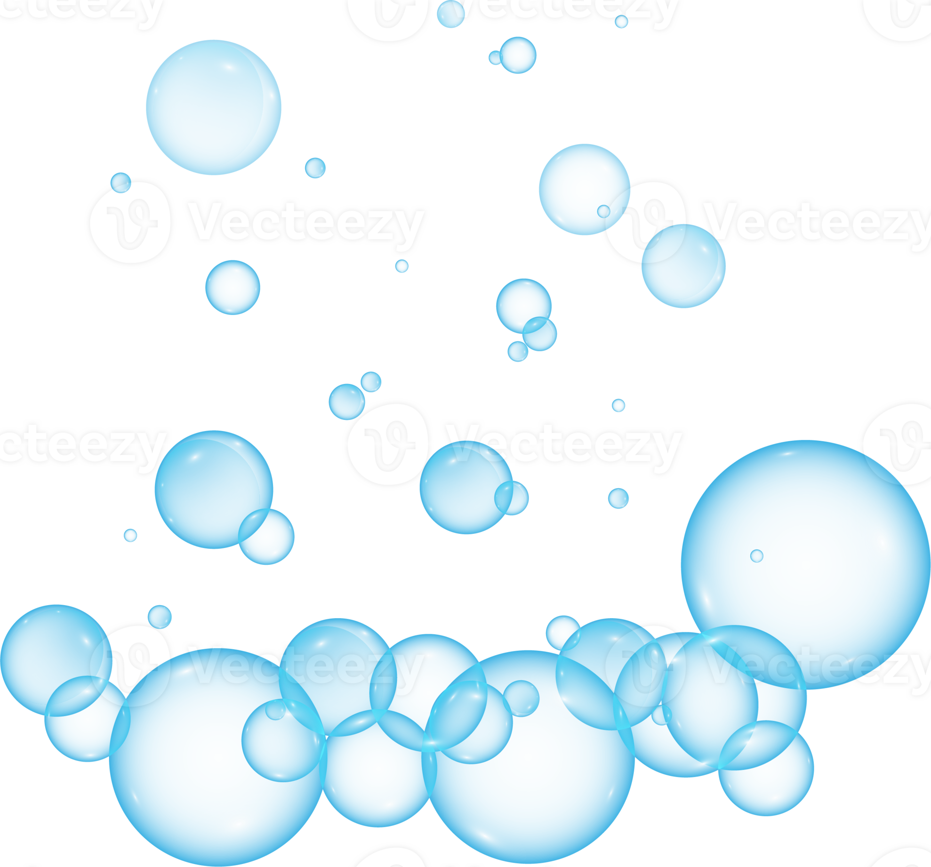 Realistic soap bubbles. Png Bubbles are located on a transparent