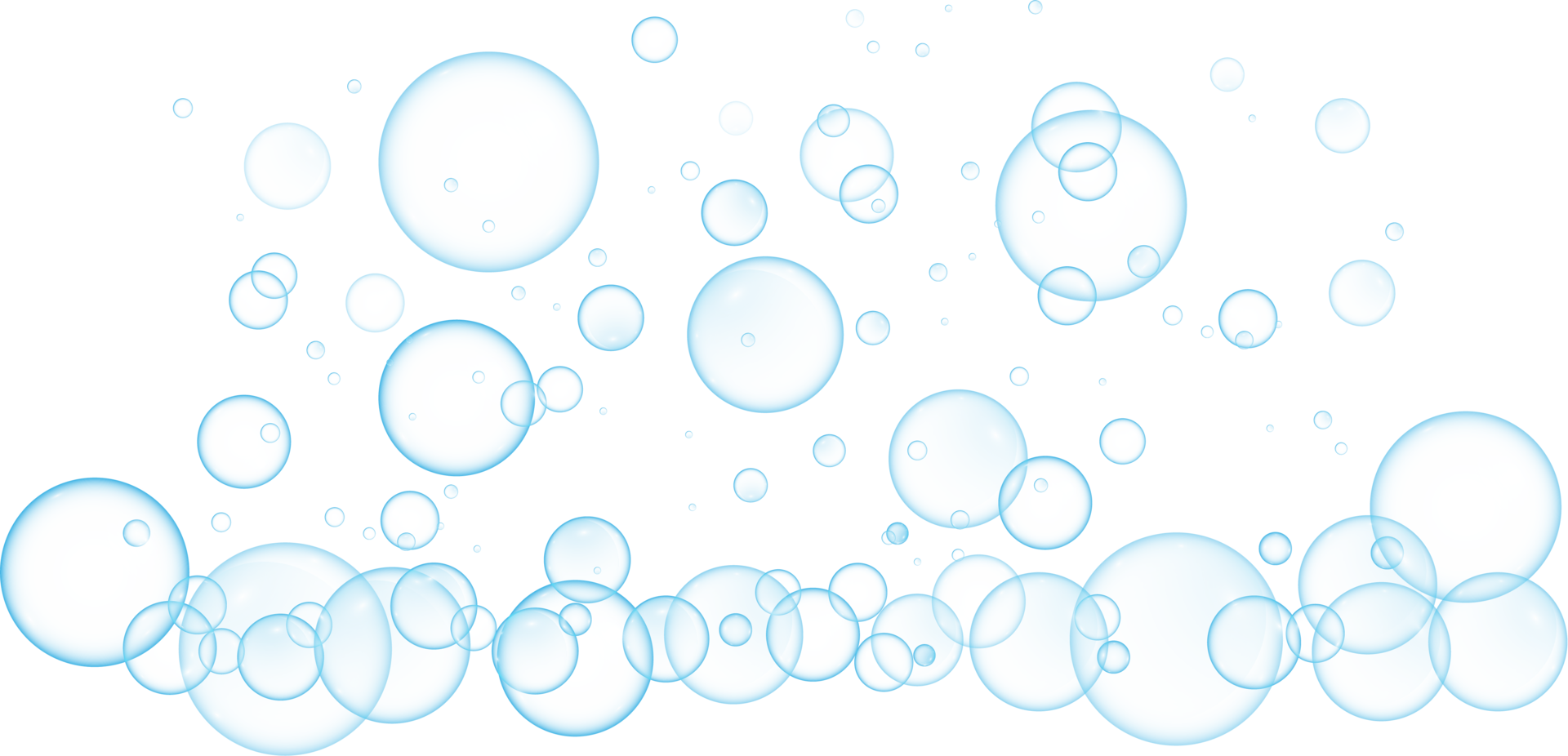 Realistic soap bubbles. Png Bubbles are located on a transparent