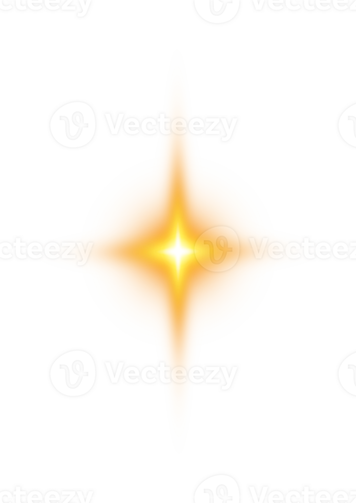 Golden glowing light effects isolated on transparent background. Solar flare with beams and spotlight. Glow effect. Starburst with sparkles. PNG. png