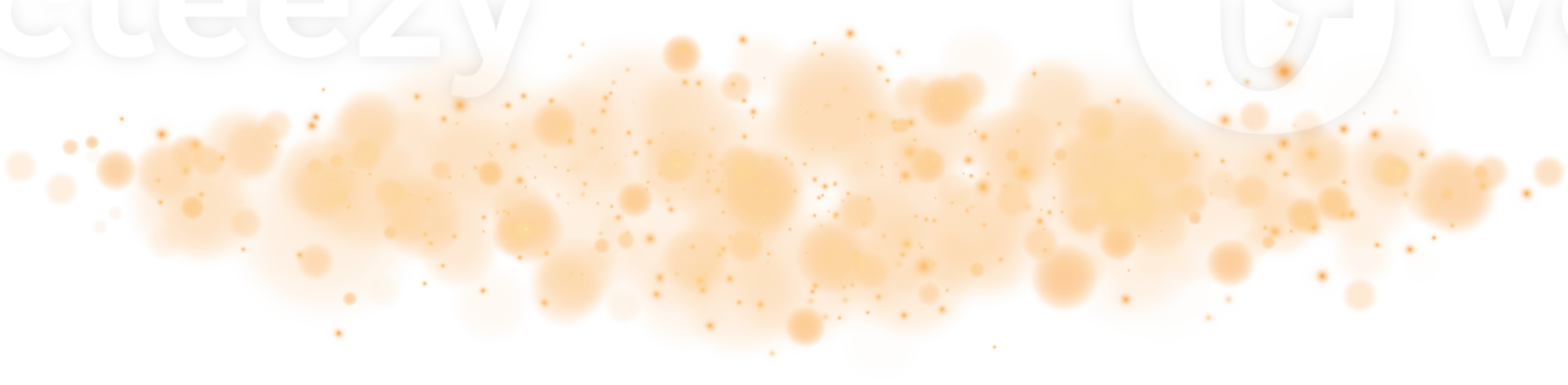 Golden shining bokeh lights with glowing particles  on transparent background. PNG. png