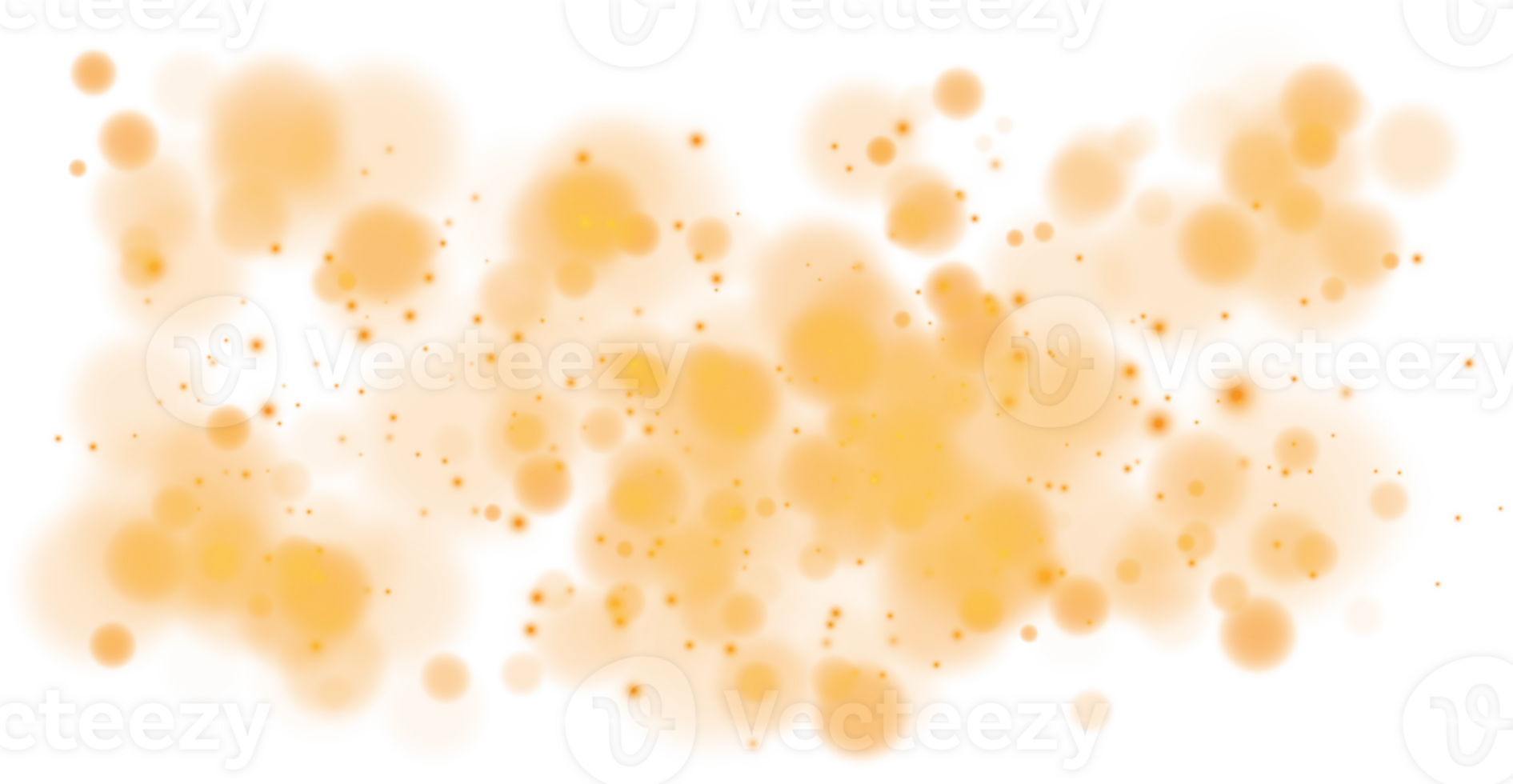 Golden shining bokeh lights with glowing particles  on transparent background. PNG. png
