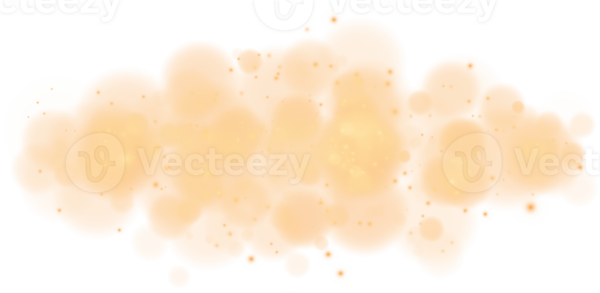 Golden shining bokeh lights with glowing particles  on transparent background. PNG. png