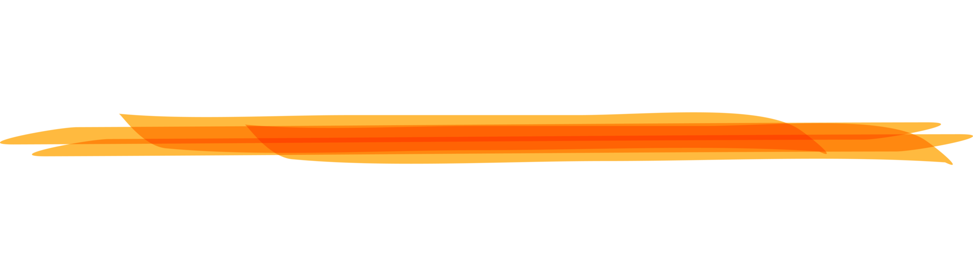 Hand drawn orange highlight marker stripes on transparent background