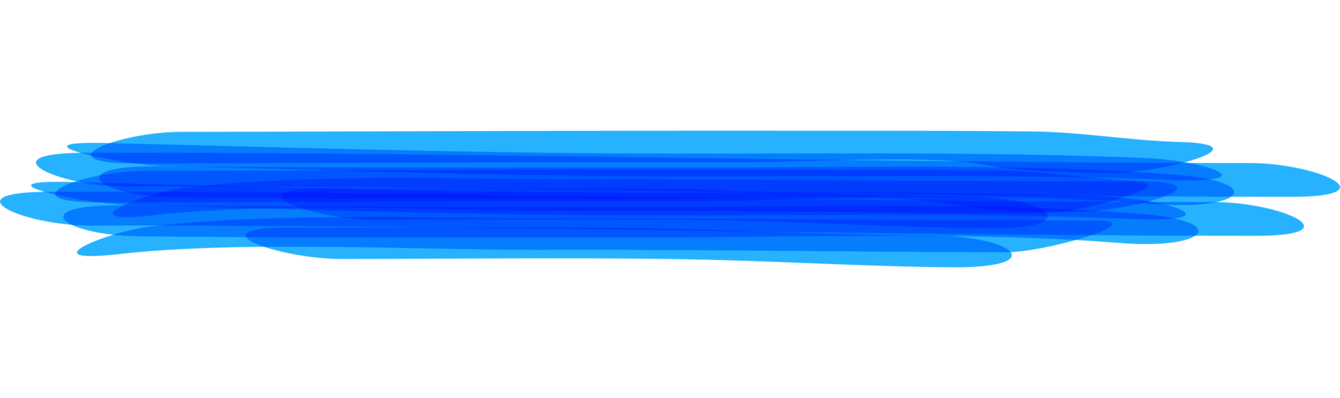 Hand drawn blue highlight marker stripes on transparent background. PNG