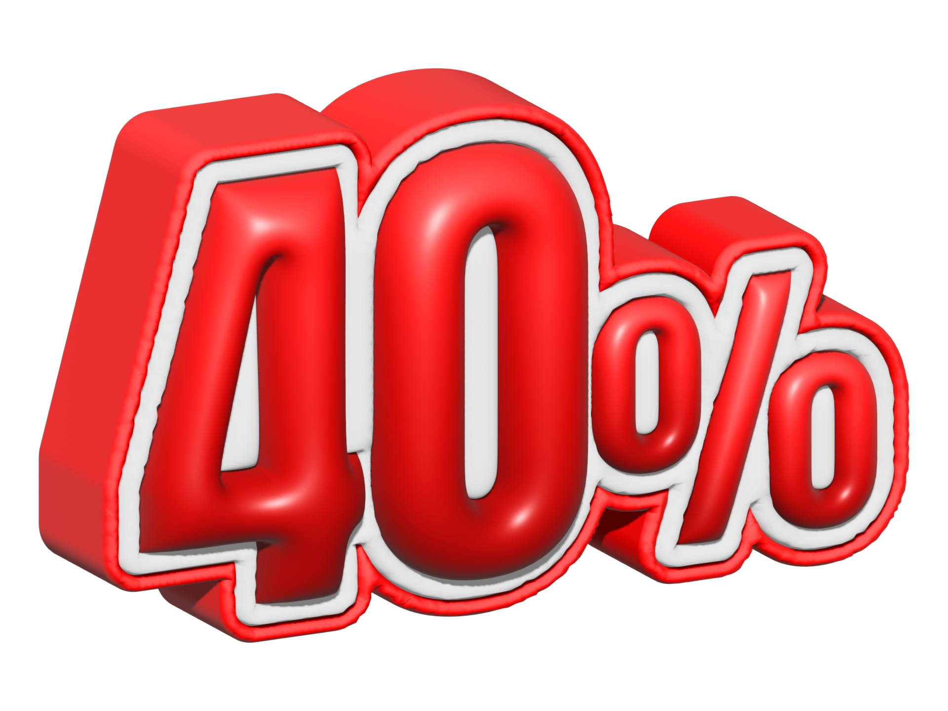 40 3D Text 40 Percent Sale 40 Percent Discount On Red Color Up To 40 