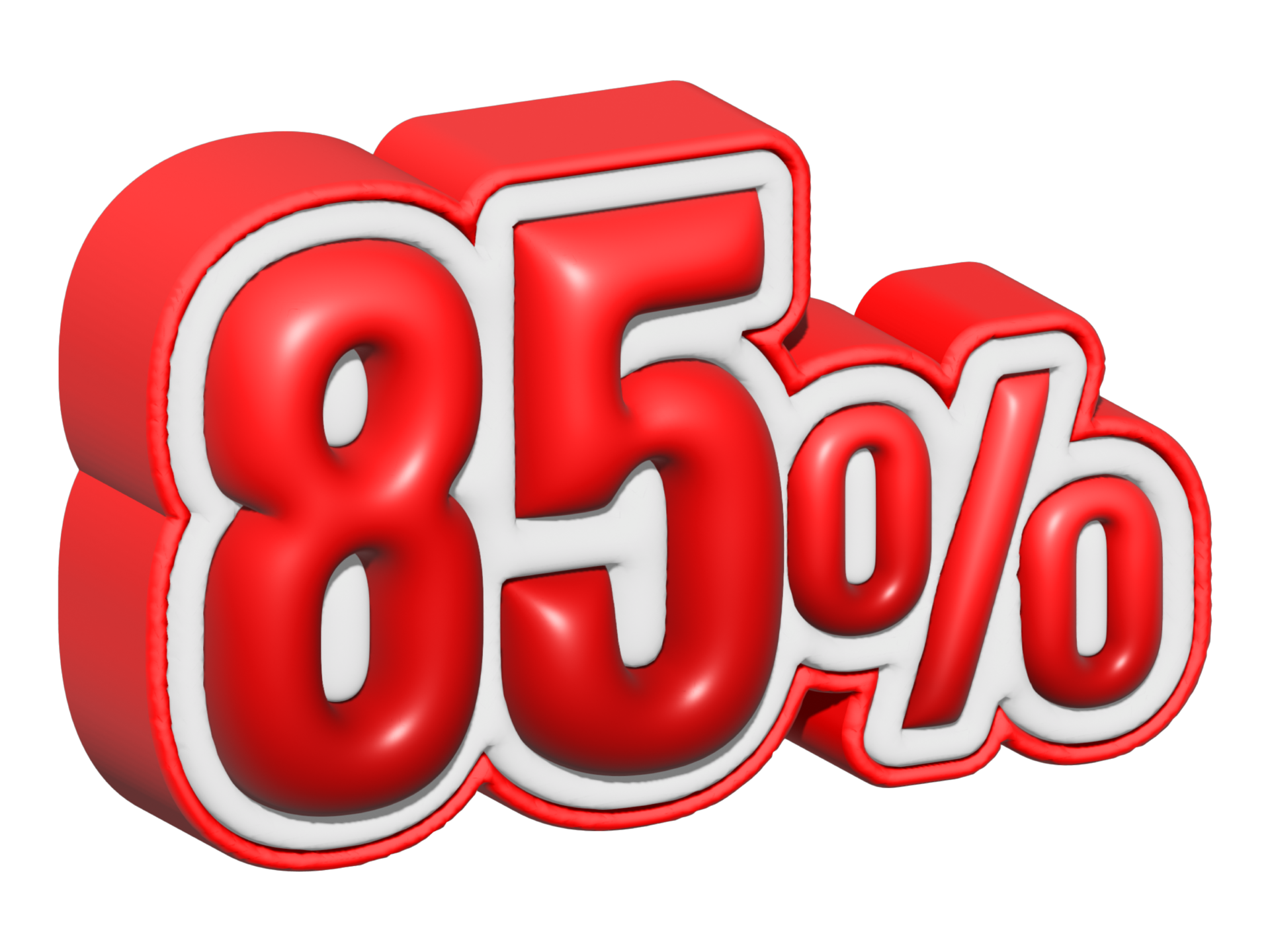 Free 85 3D Text 85 Percent Sale 85 Percent Discount On Red Color Up