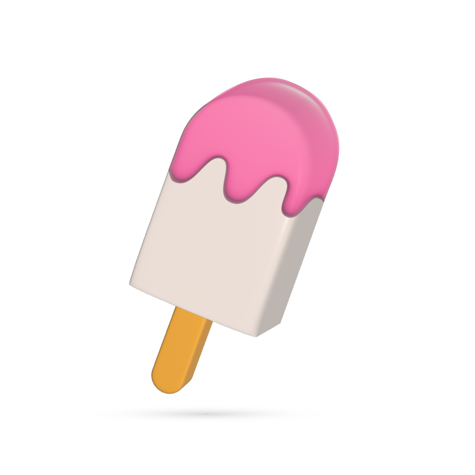 Ice cream illustration design in 3d style png