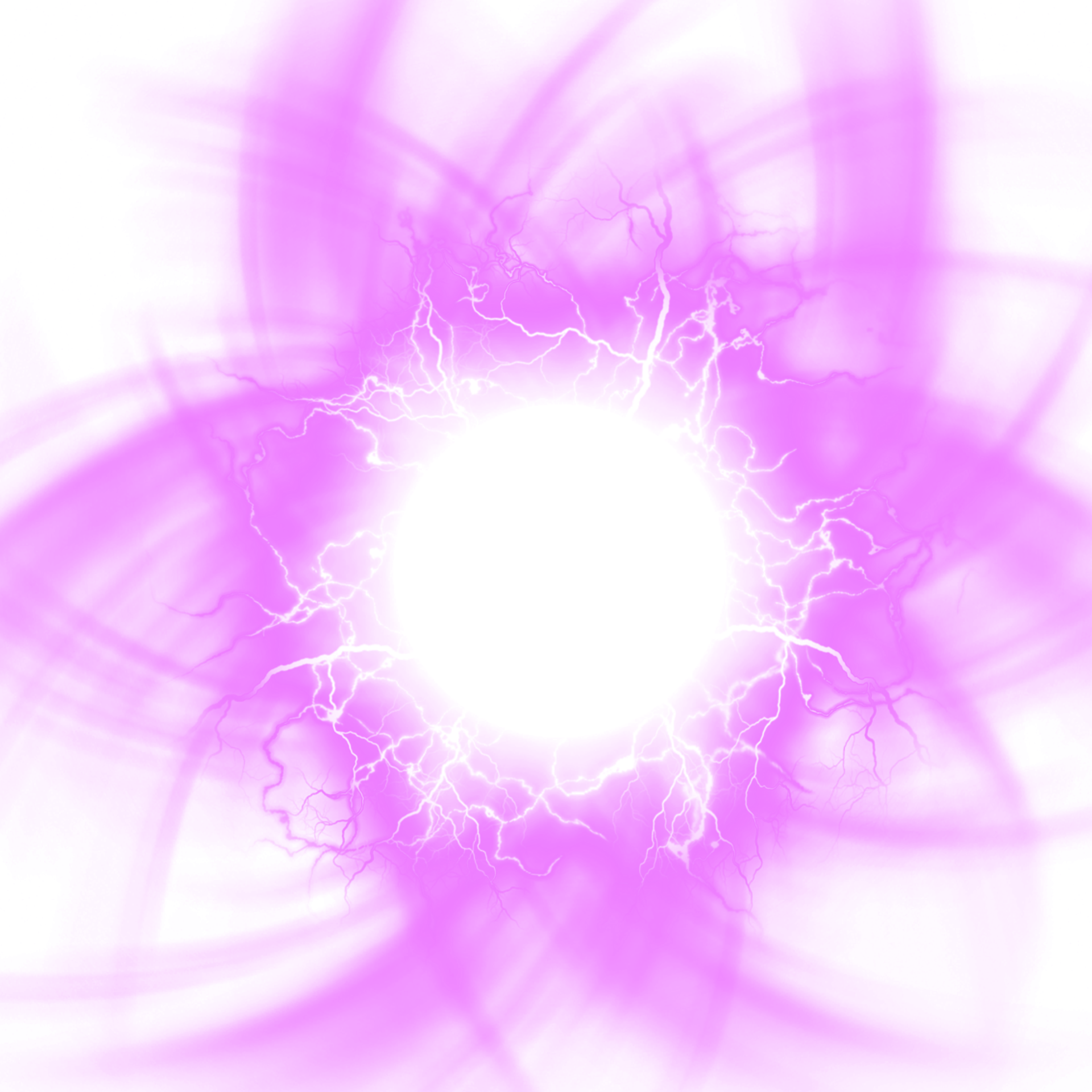 Electric decorative lightning ball isolated on transparent background