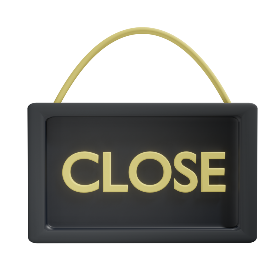 3D Close Signboard Illustration png