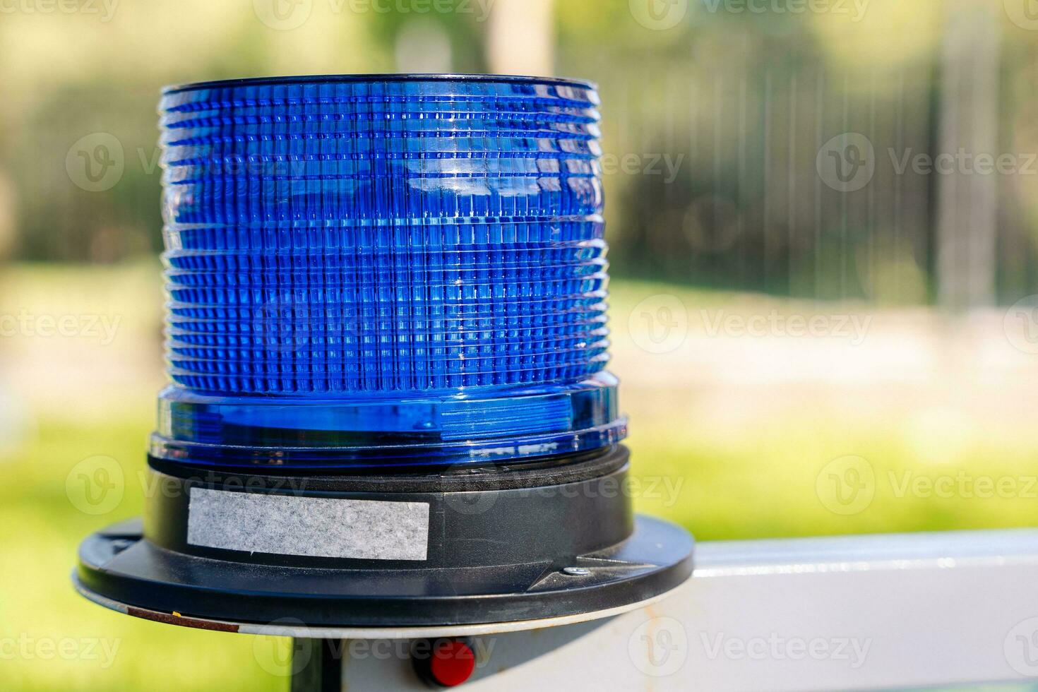 Blue flashing light. bright blue sparkling beacon photo