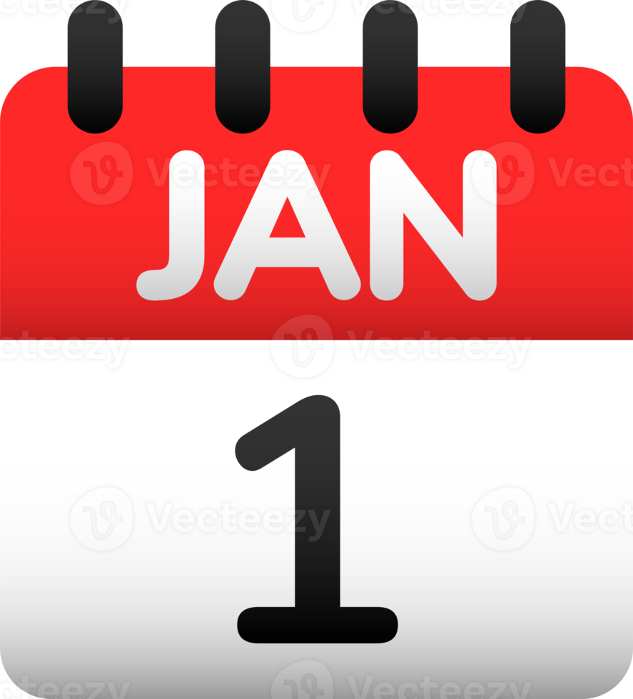 1st of January of New year day calendar icon. png