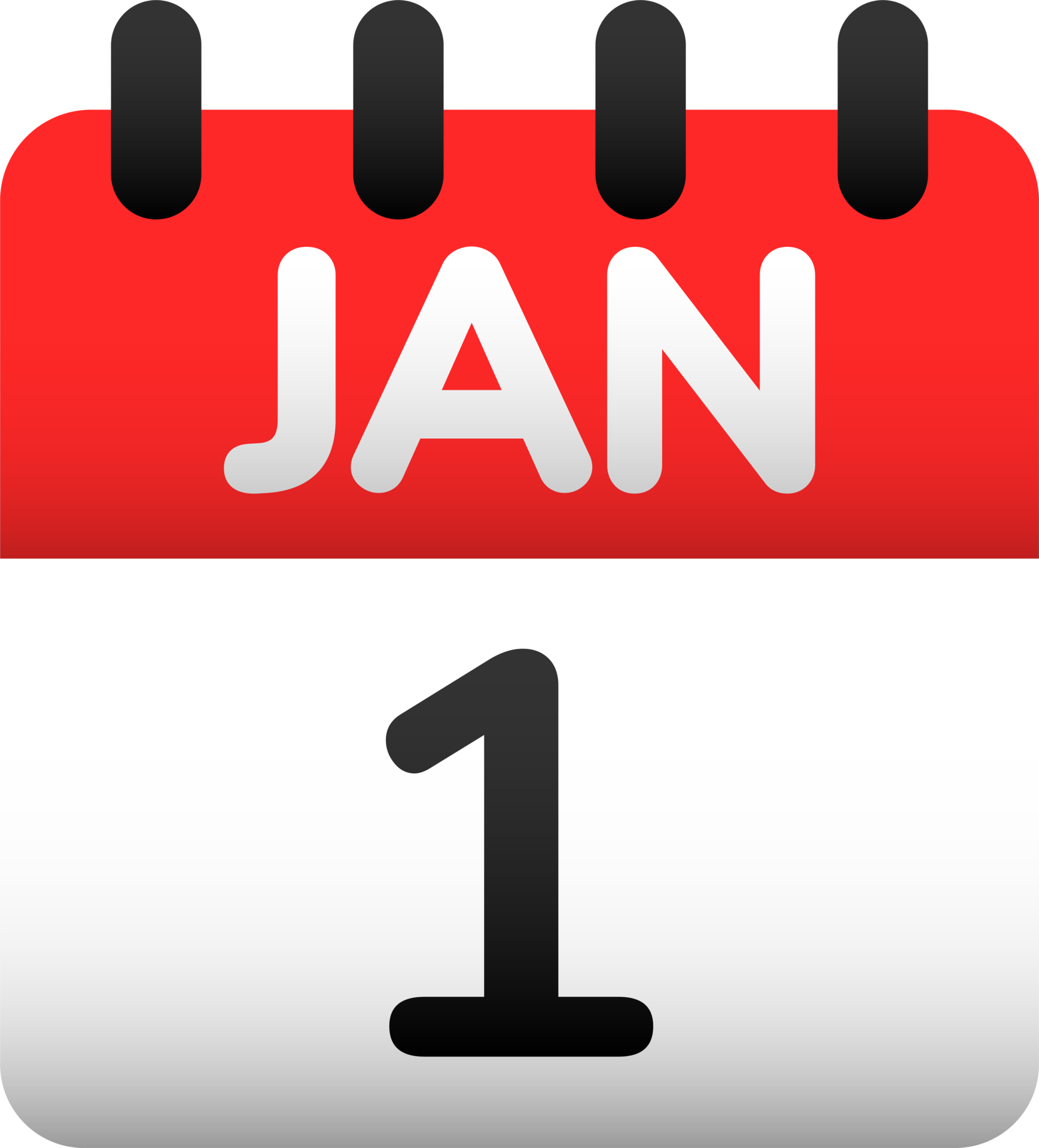1st of January of New year day calendar icon. 23552319 PNG
