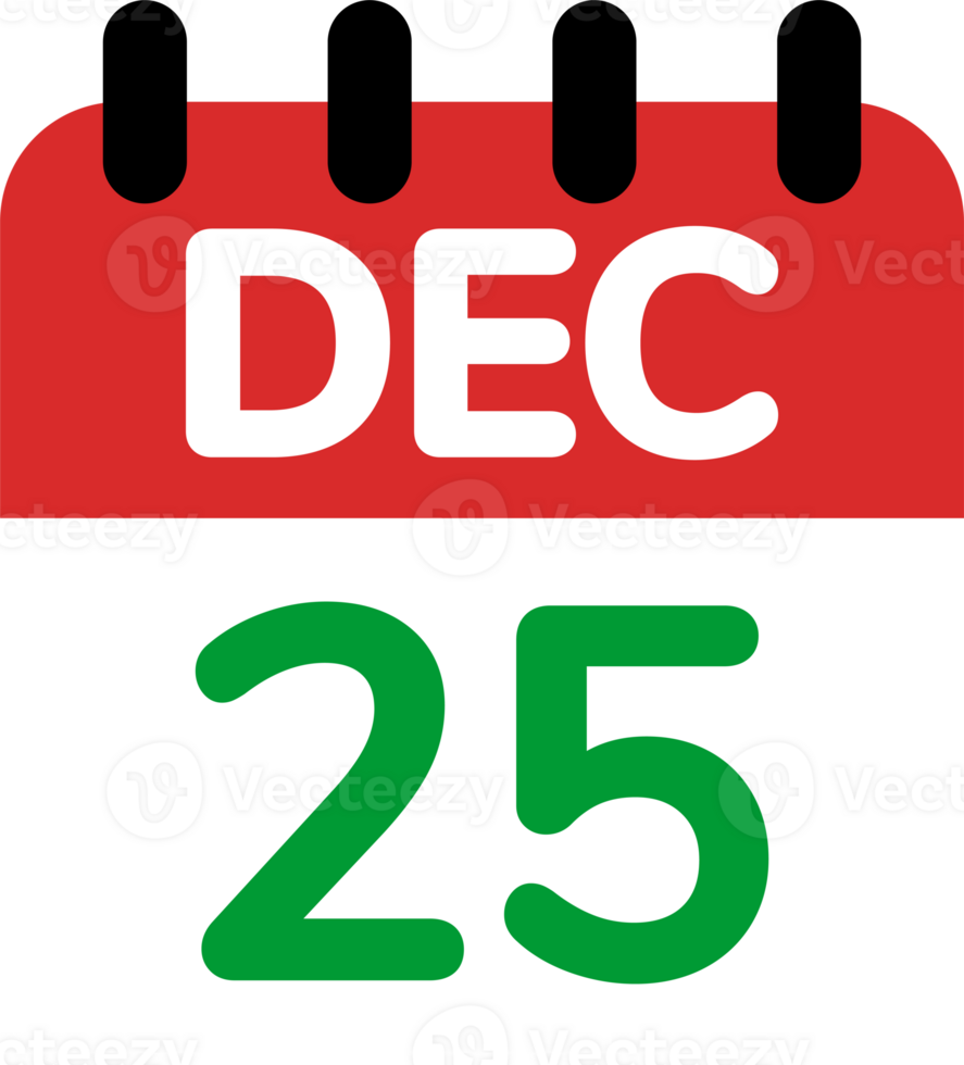 25 von Dezember von Weihnachten Tag Kalender eben Design Symbol. png