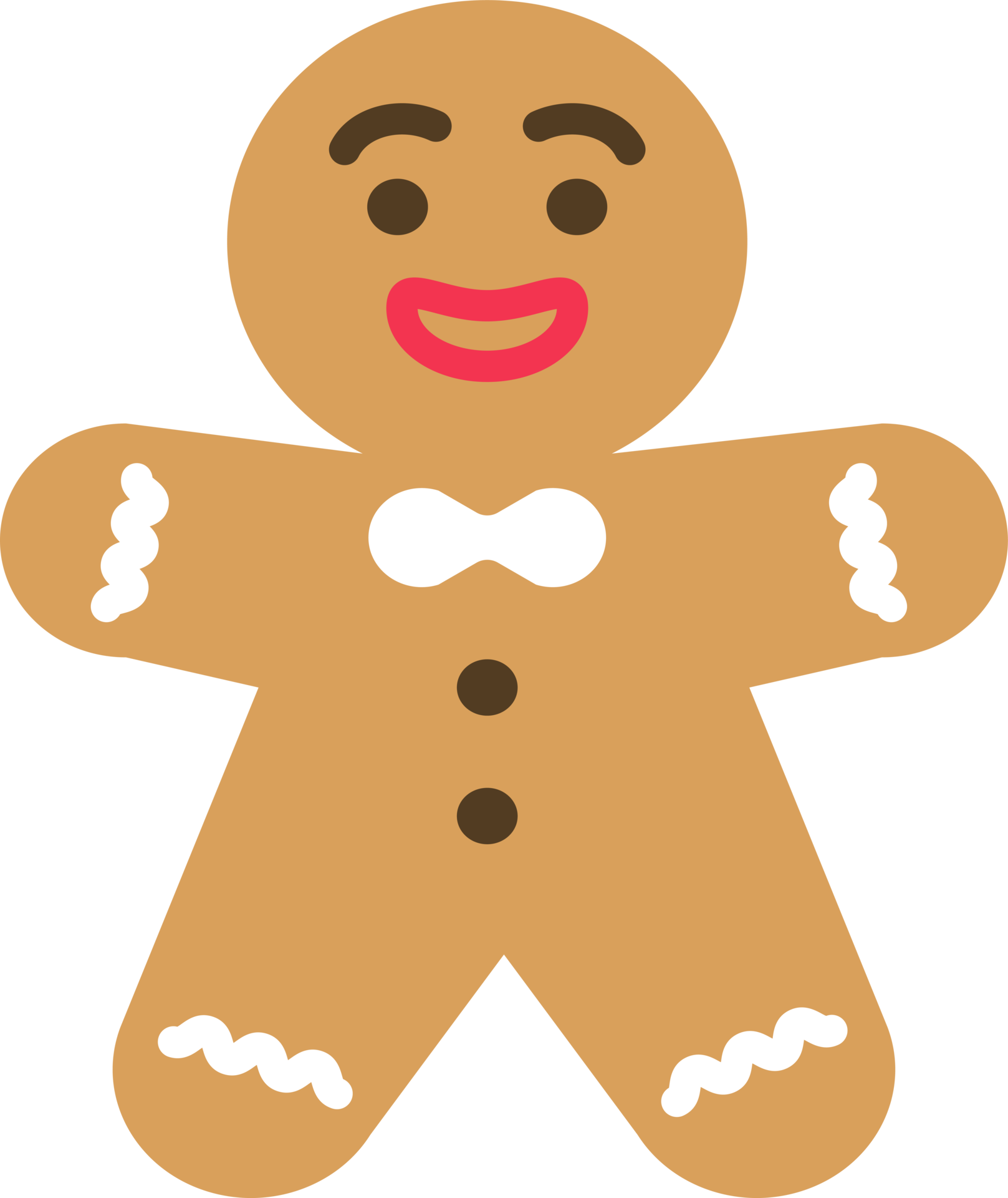 Cute cartoon gingerbread cookie flat design elements. 23552323 PNG