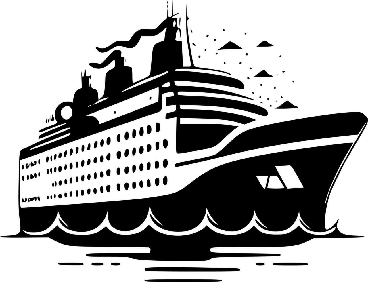 crucero, negro y blanco vector ilustración