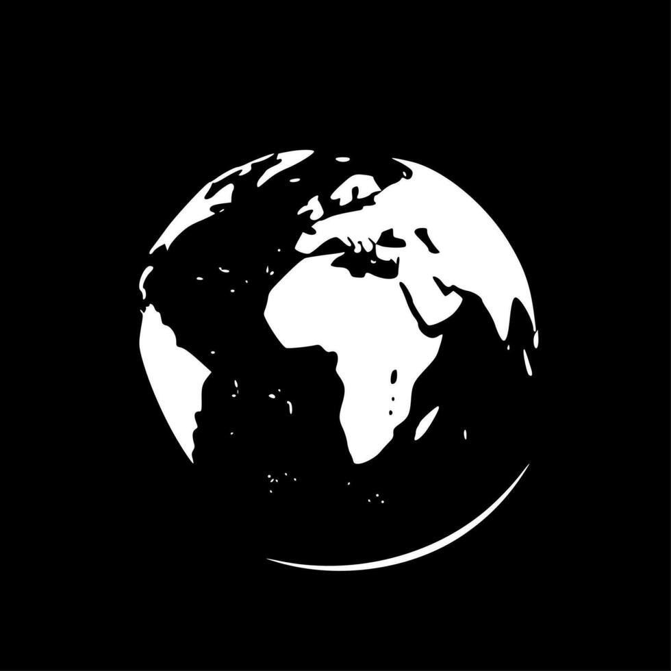 Earth - Black and White Isolated Icon - Vector illustration