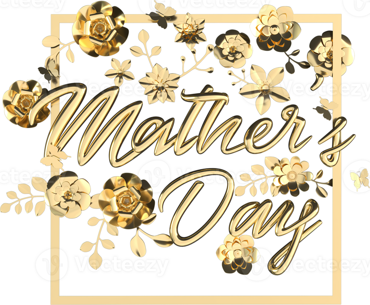 Mother's Day and Valentine's Day greeting card, 3D rendering of celebrations on special days. png