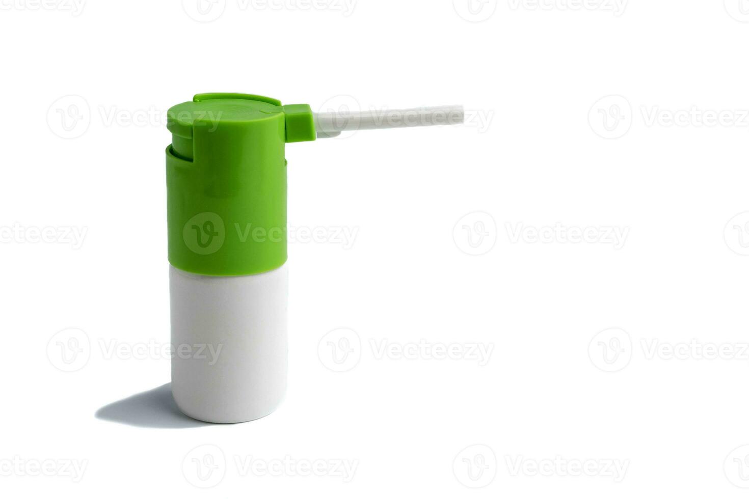 inhaler with medicine for throat disease isolated on a white background photo