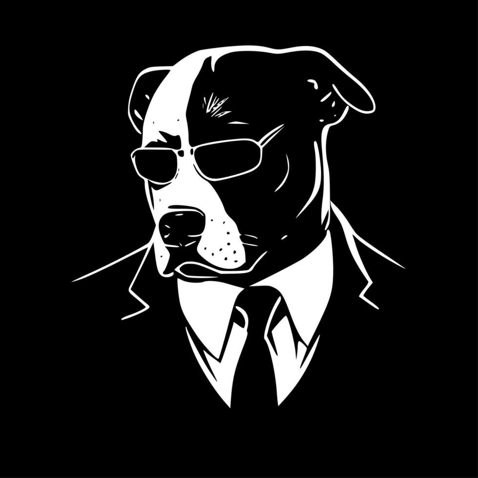 pitbull - minimalista y plano logo - vector ilustración