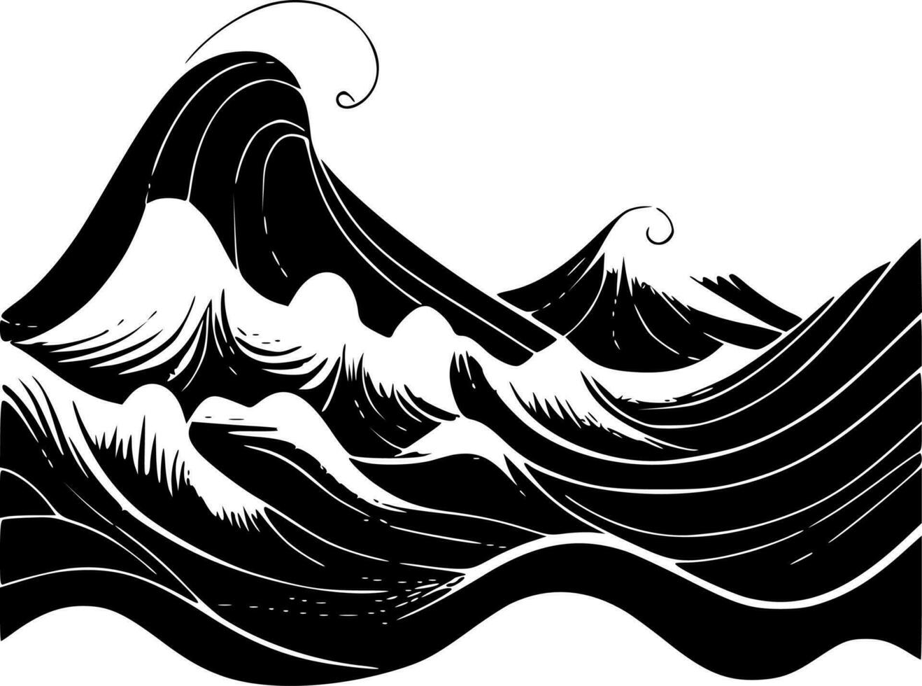 Waves - High Quality Vector Logo - Vector illustration ideal for T-shirt graphic