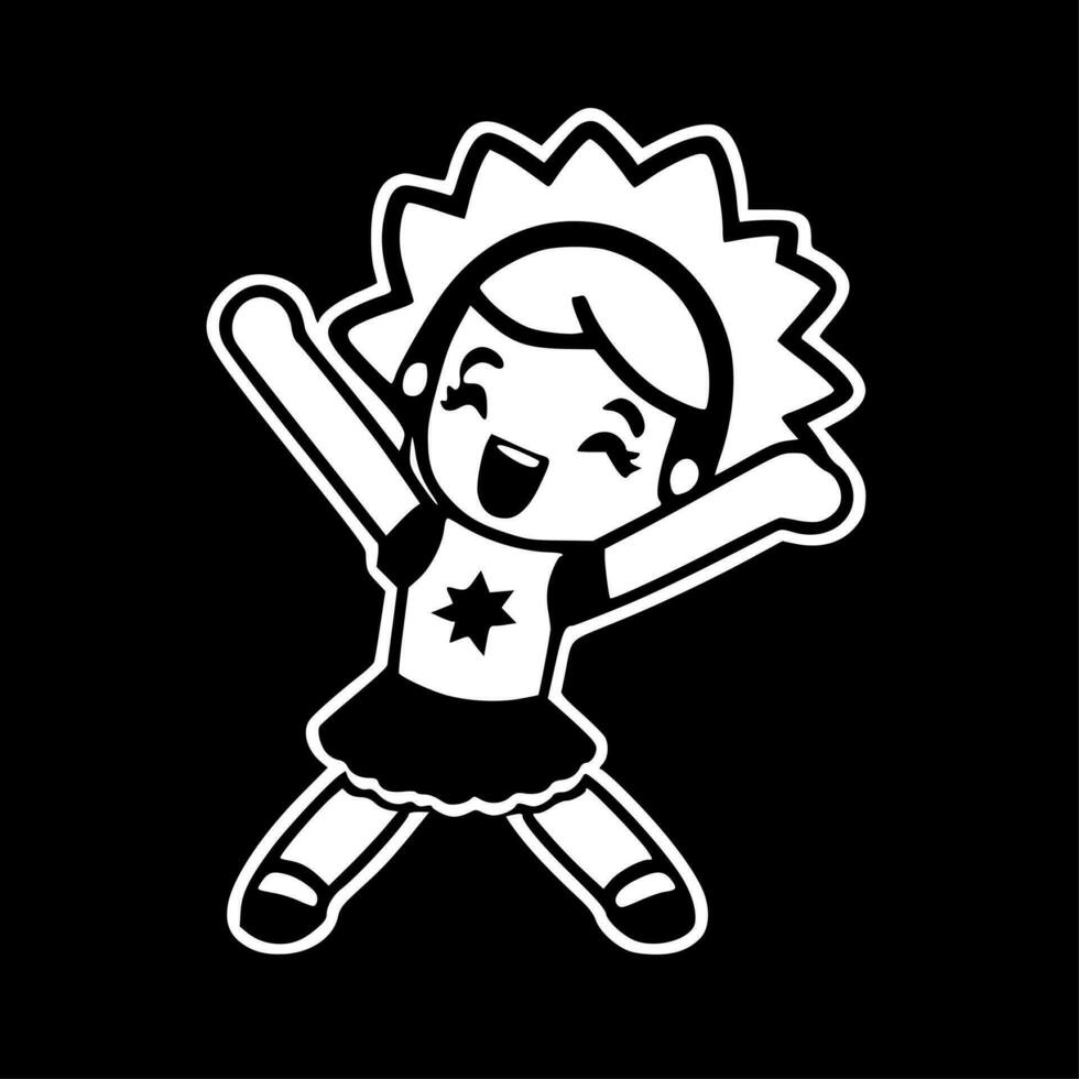 Cheer - Black and White Isolated Icon - Vector illustration