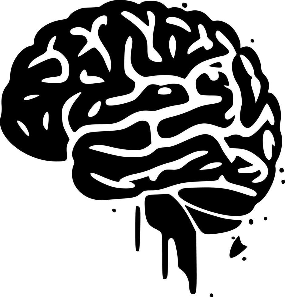 cerebro, minimalista y sencillo silueta - vector ilustración